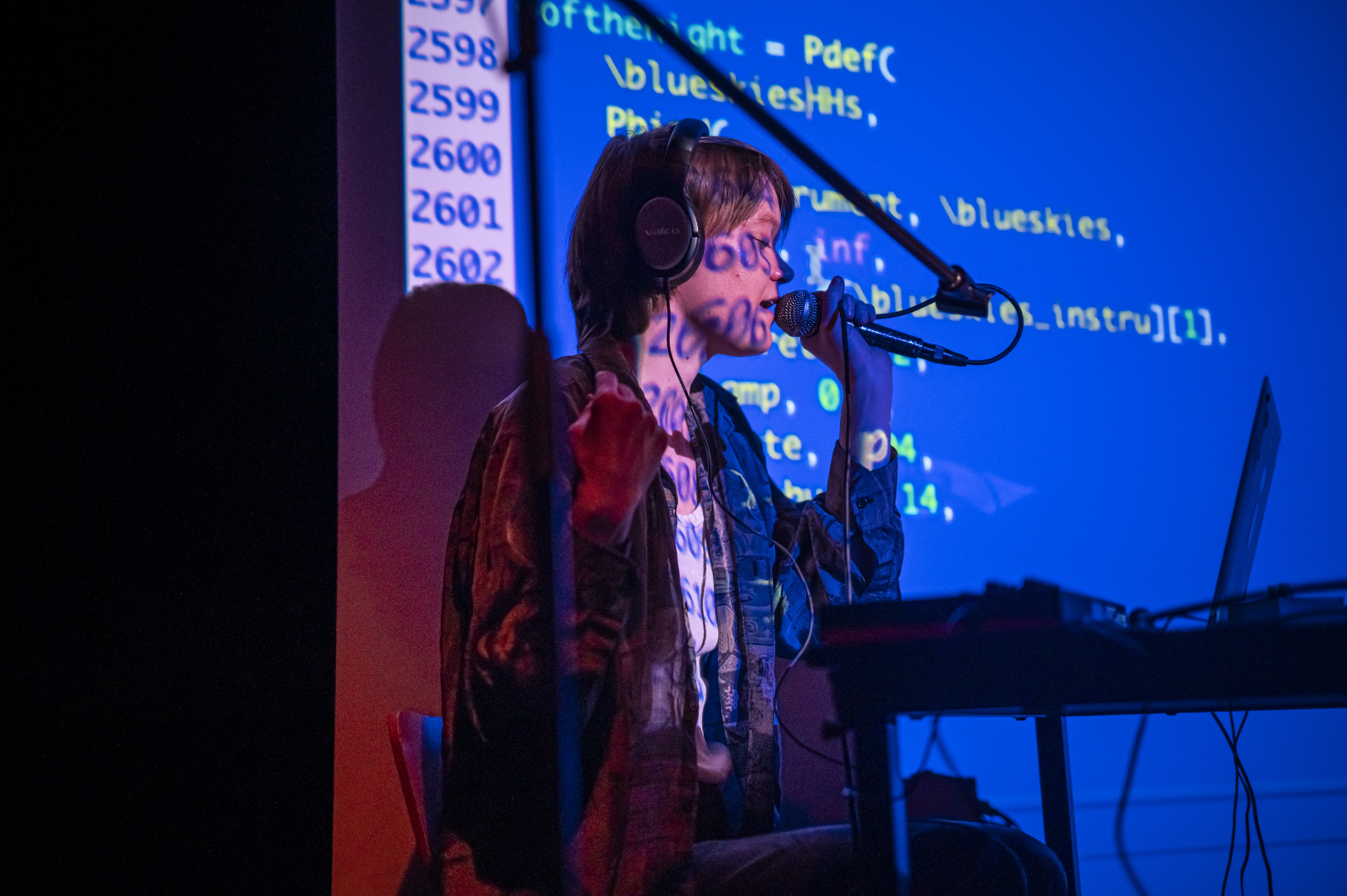 Eilien performing at data leap. photo by Juho Liukkonen