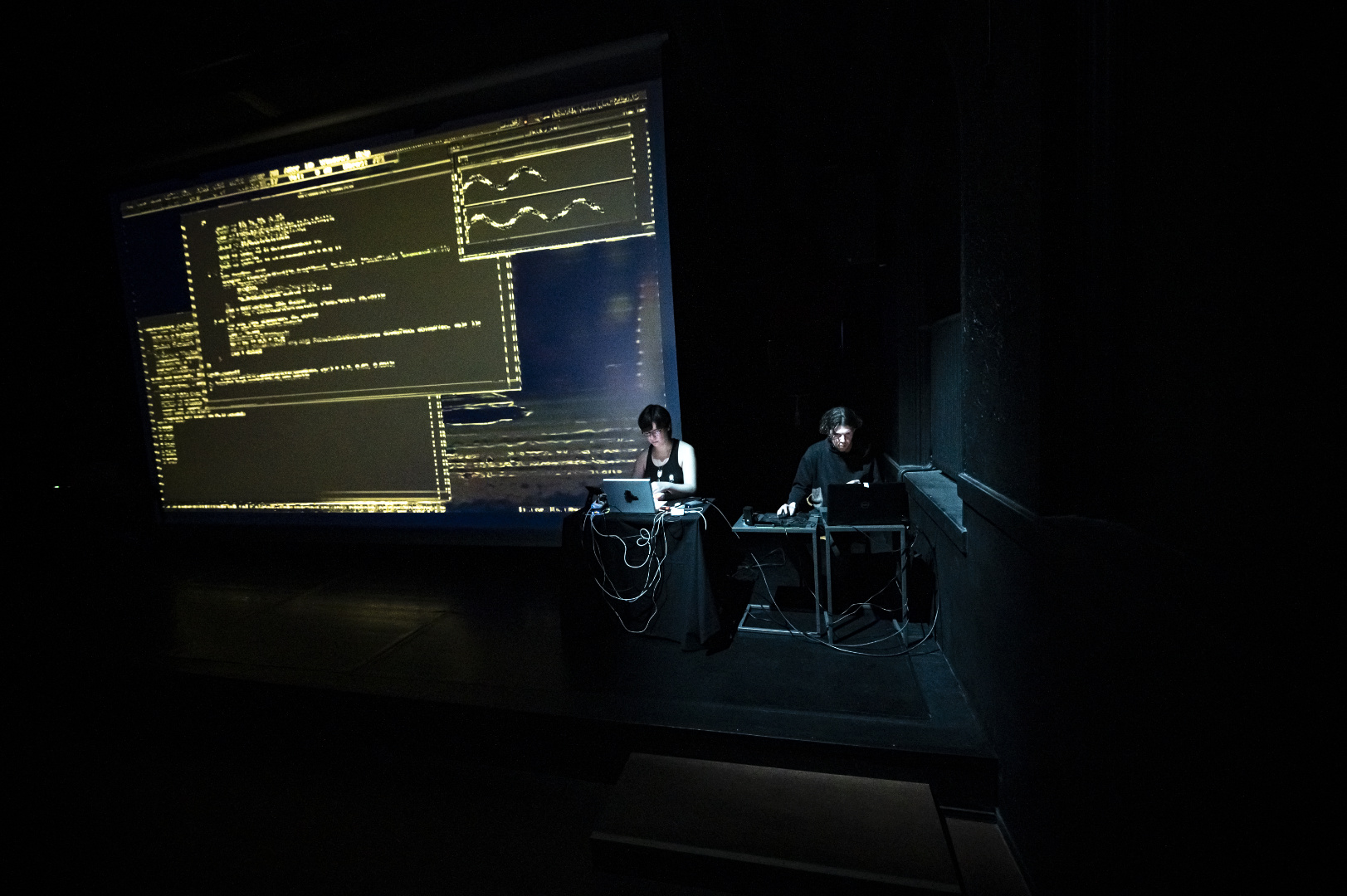 pulu & Twilight Courier performing at data leap. photo by Juho Liukkonen