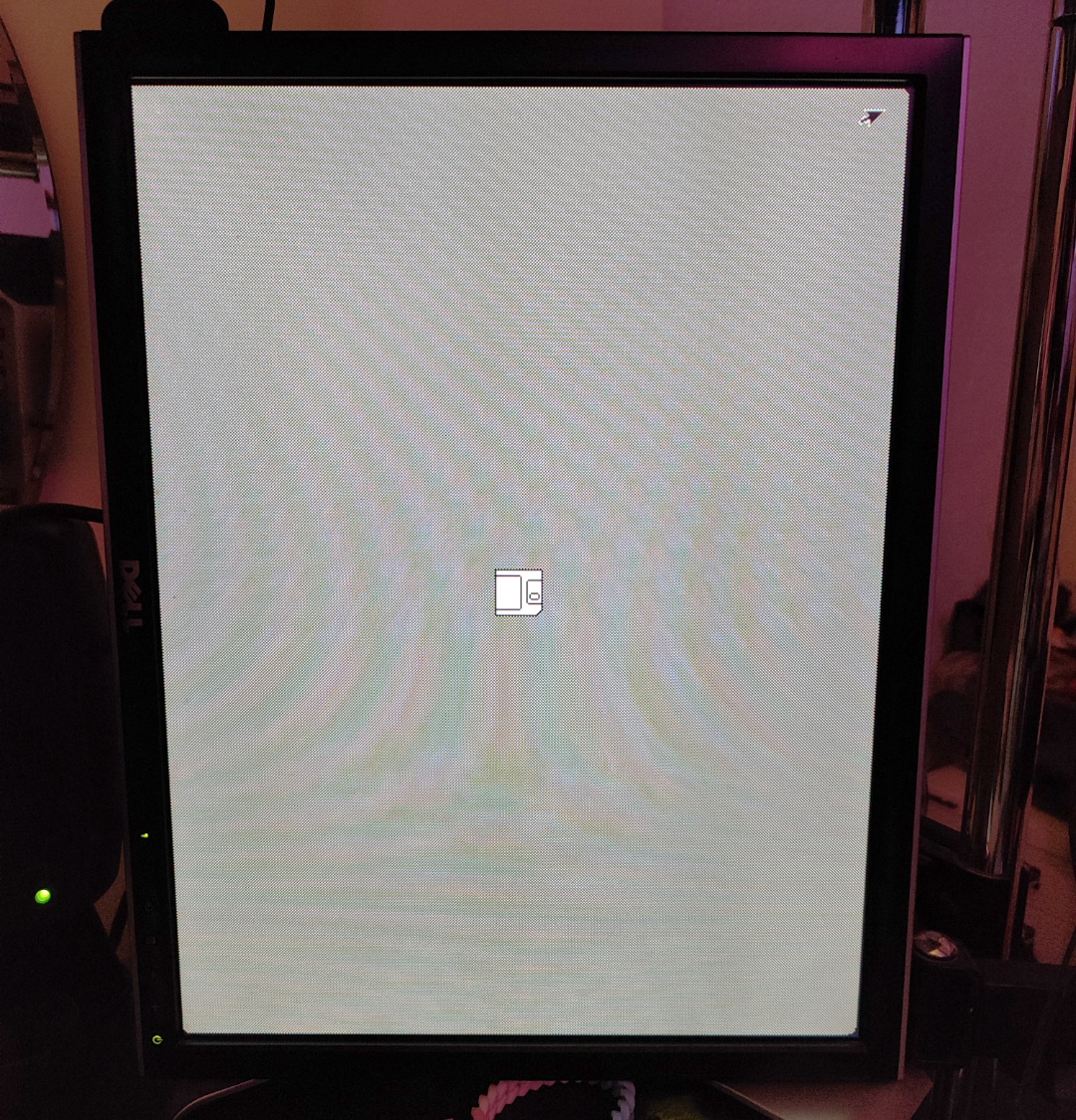 no operating system found, displayed sideways on the 2007FP
